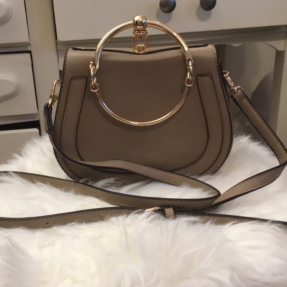 Taupe shoulder/crossbody bracelet bag